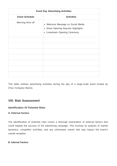 Free Large-Scale Event Budget Advertising Report Template to Edit Online