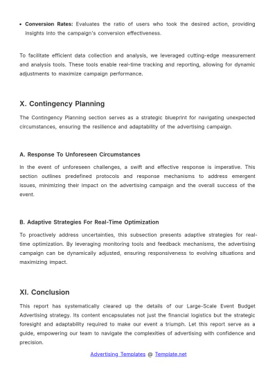 Free Large-Scale Event Budget Advertising Report Template to Edit Online