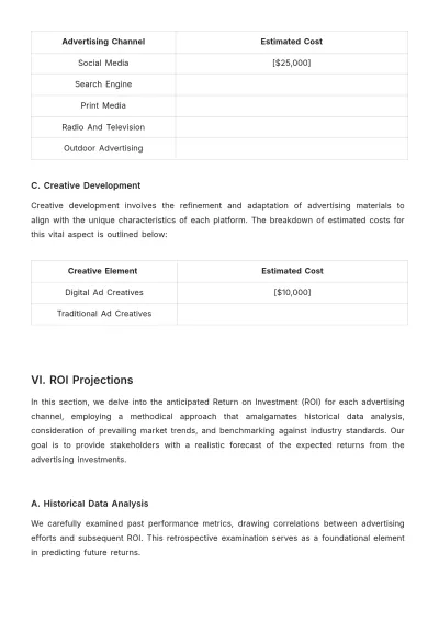 Free Large-Scale Event Budget Advertising Report Template to Edit Online