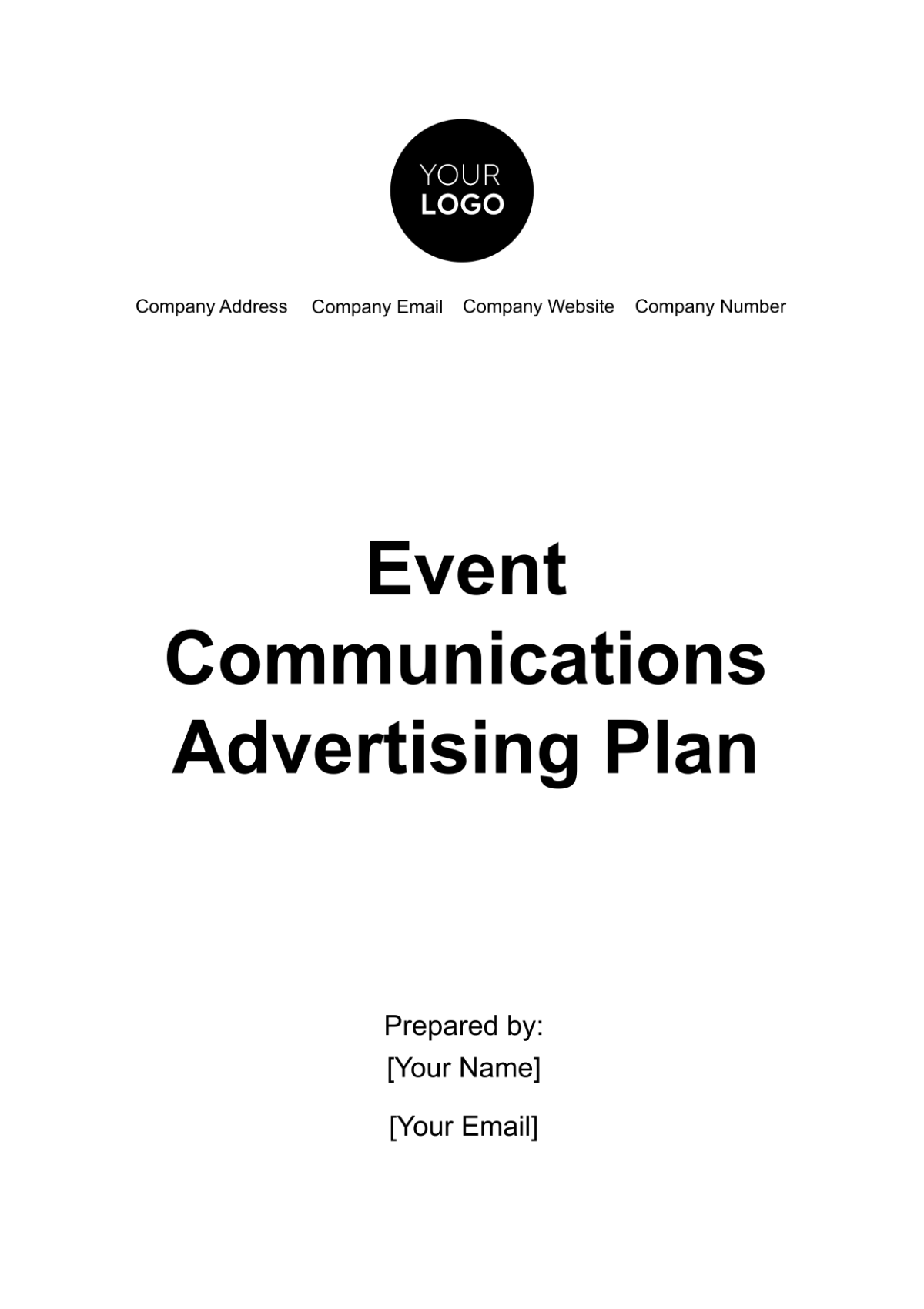 Free Event Communications Advertising Plan Template
