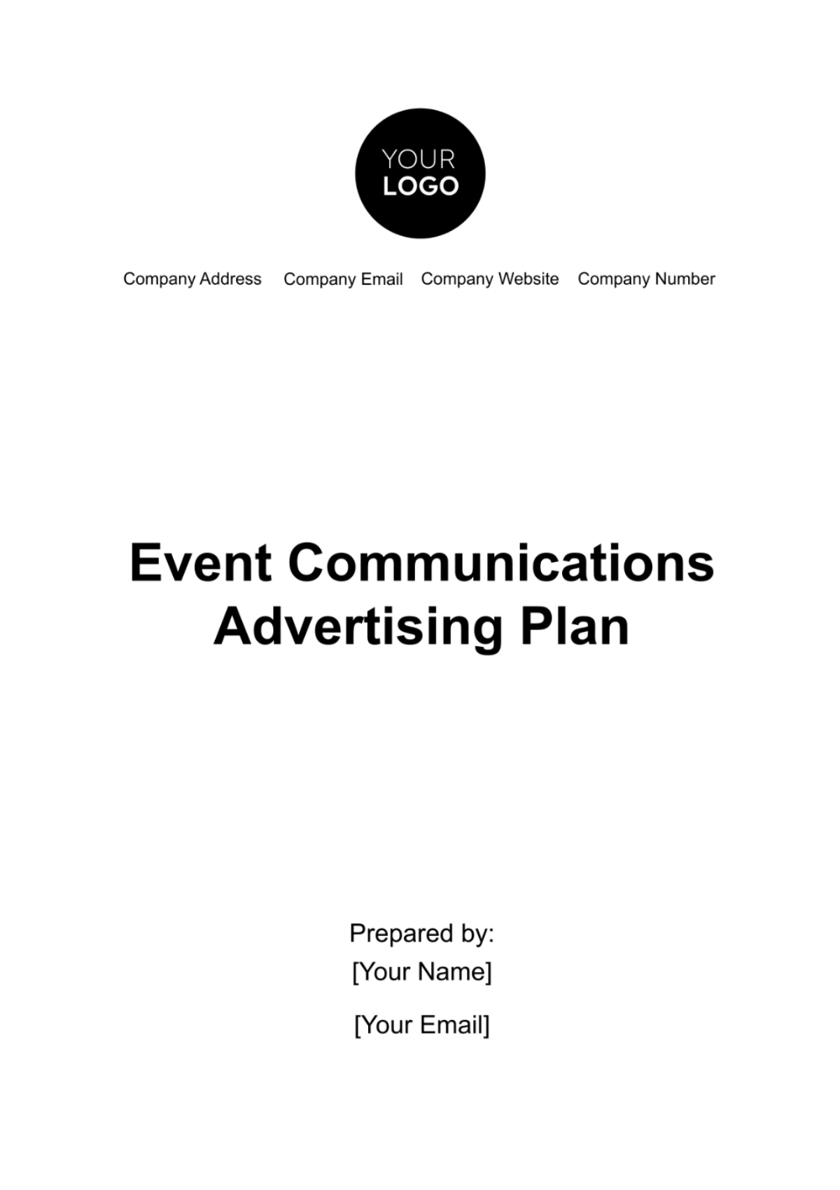 Event Communications Advertising Plan Template - Edit Online & Download