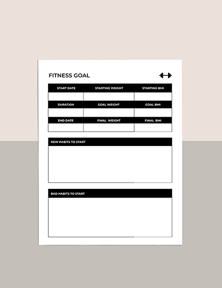 Minimalist Workout Planner Template Sample