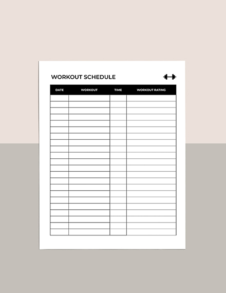 Minimalist Workout Planner Template Download