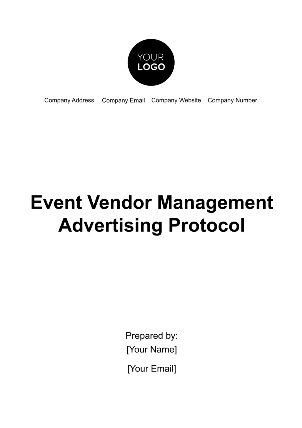 Event Vendor Management Advertising Protocol Template - Edit Online & Download