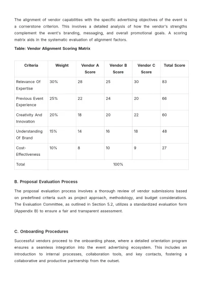 Free Event Vendor Management Advertising Protocol Template to Edit Online