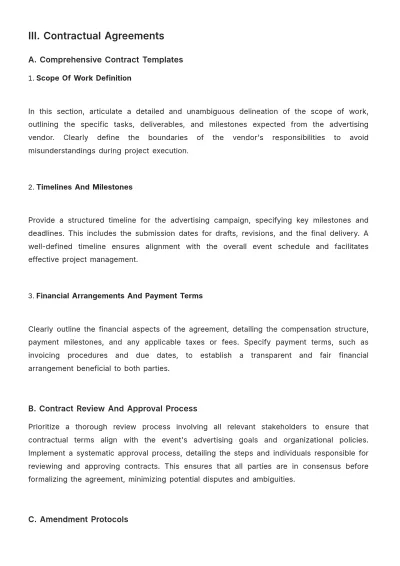 Free Event Vendor Management Advertising Protocol Template to Edit Online