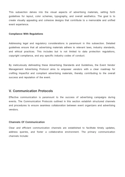 Free Event Vendor Management Advertising Protocol Template to Edit Online