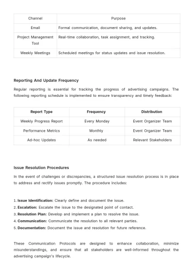 Free Event Vendor Management Advertising Protocol Template to Edit Online