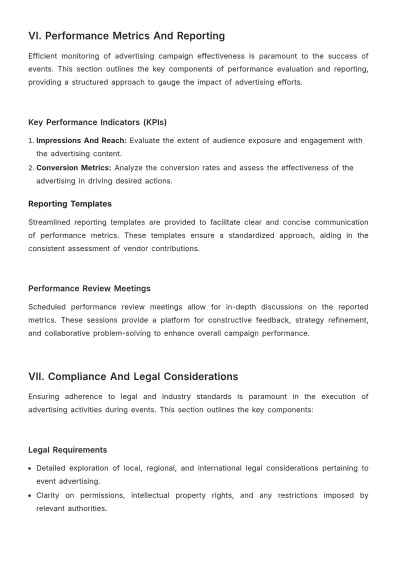 Free Event Vendor Management Advertising Protocol Template to Edit Online