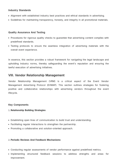 Free Event Vendor Management Advertising Protocol Template to Edit Online