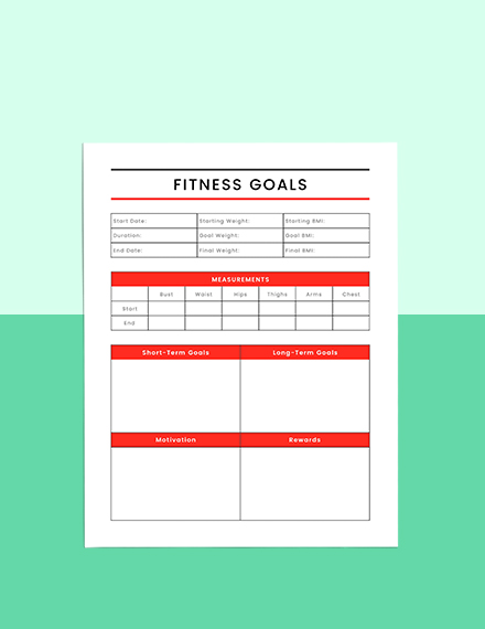 Printable workout planner Format