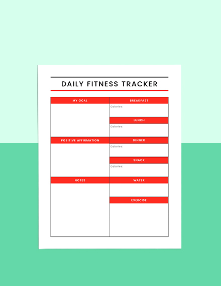 Printable workout planner Sample