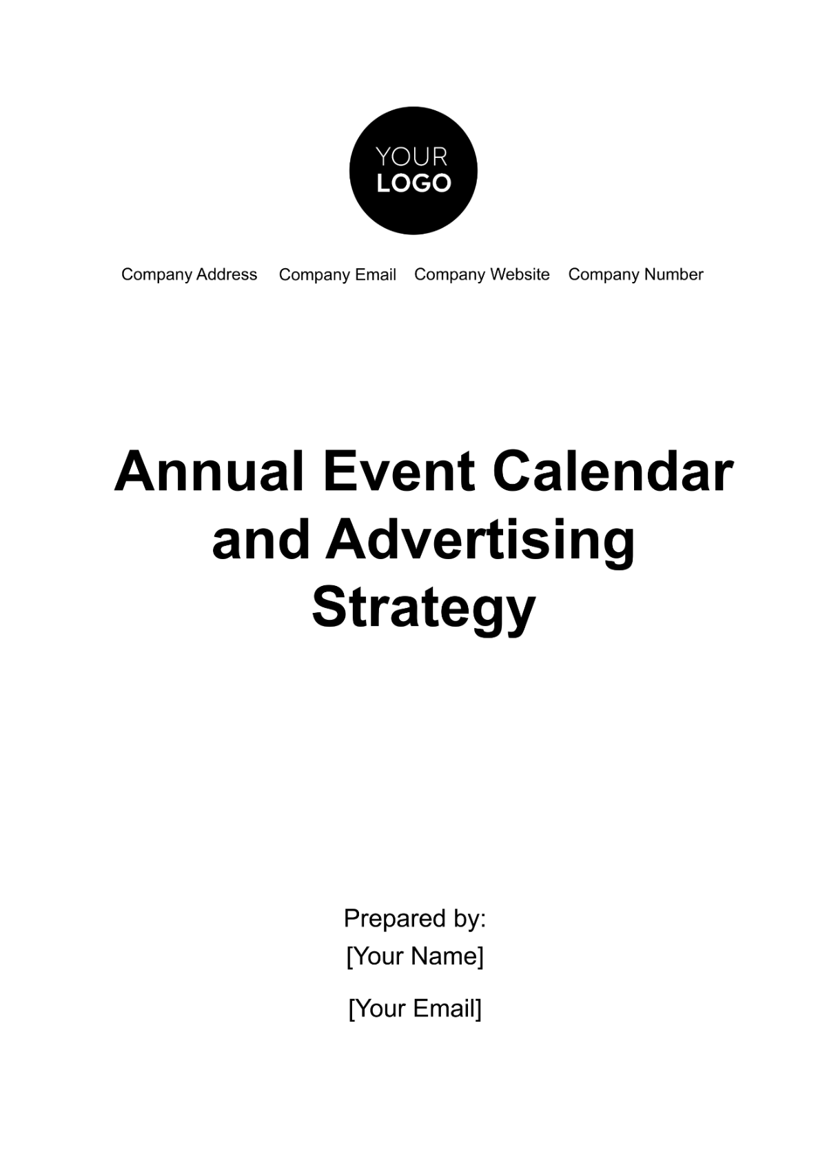 Annual Event Calendar and Advertising Strategy Template