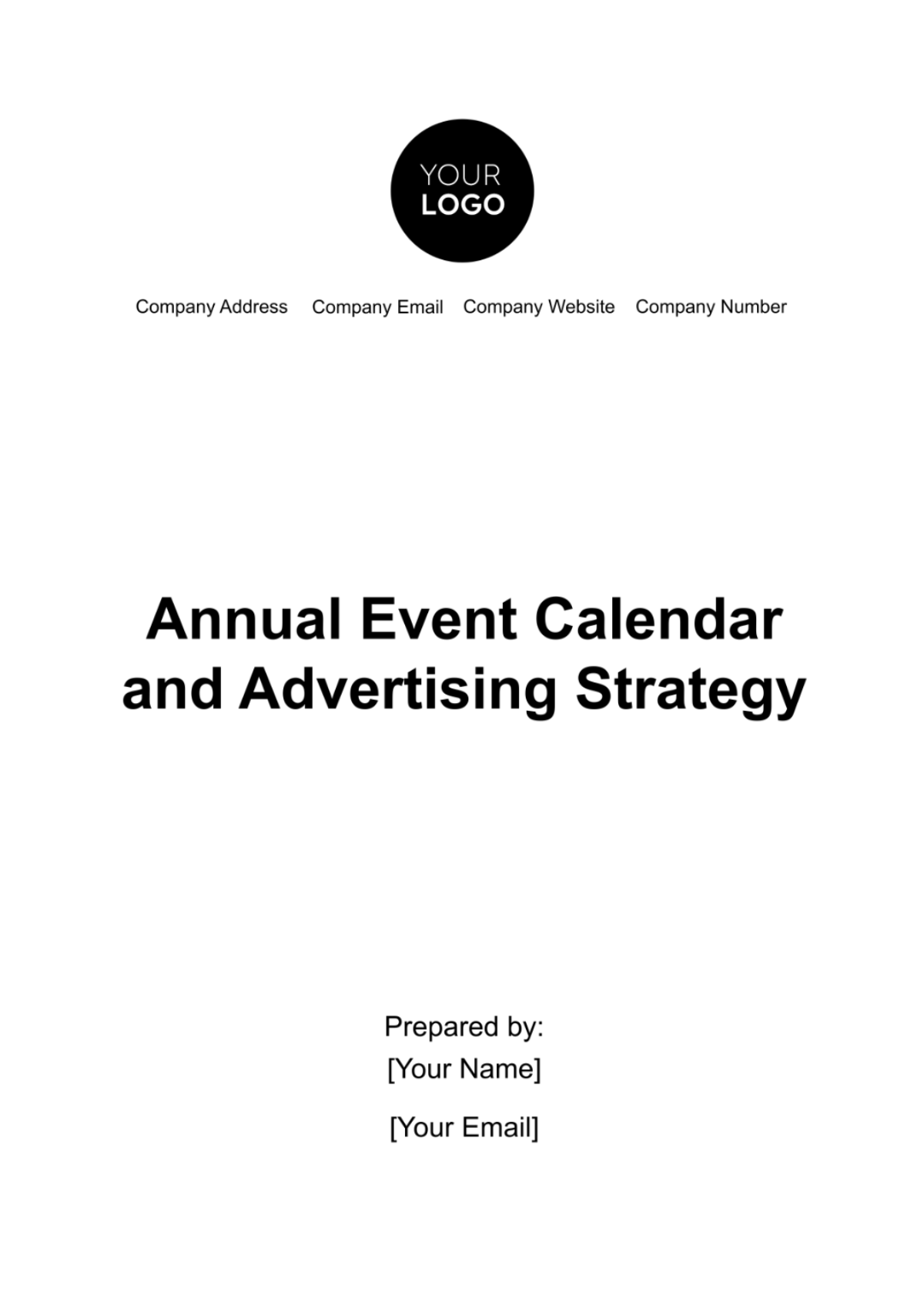 Free Annual Event Calendar and Advertising Strategy Template to Edit Online