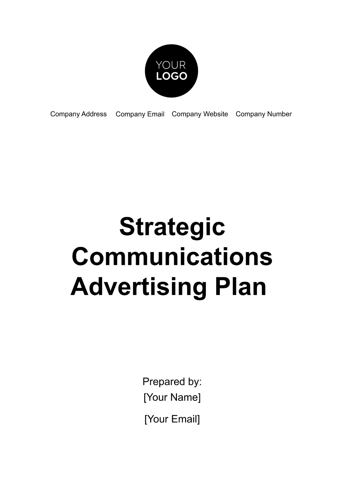 Strategic Communications Advertising Plan Template