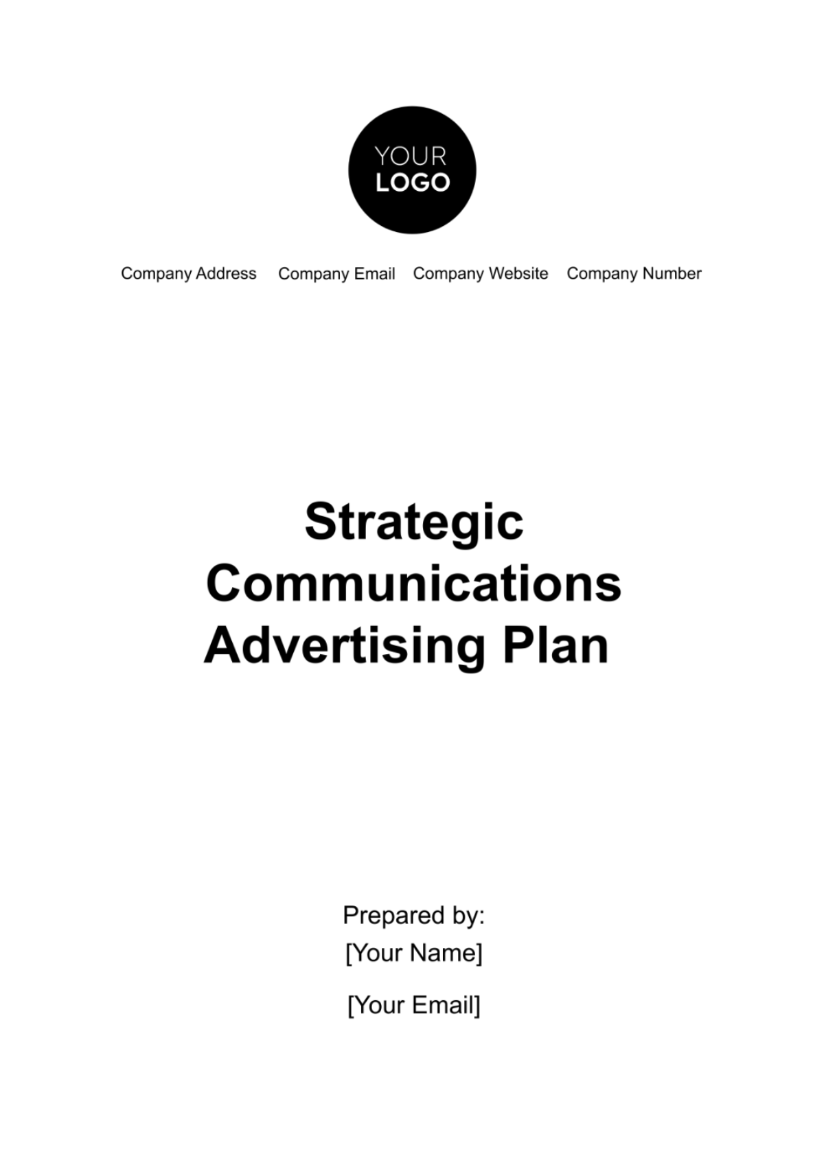 Strategic Communications Advertising Plan Template - Edit Online & Download