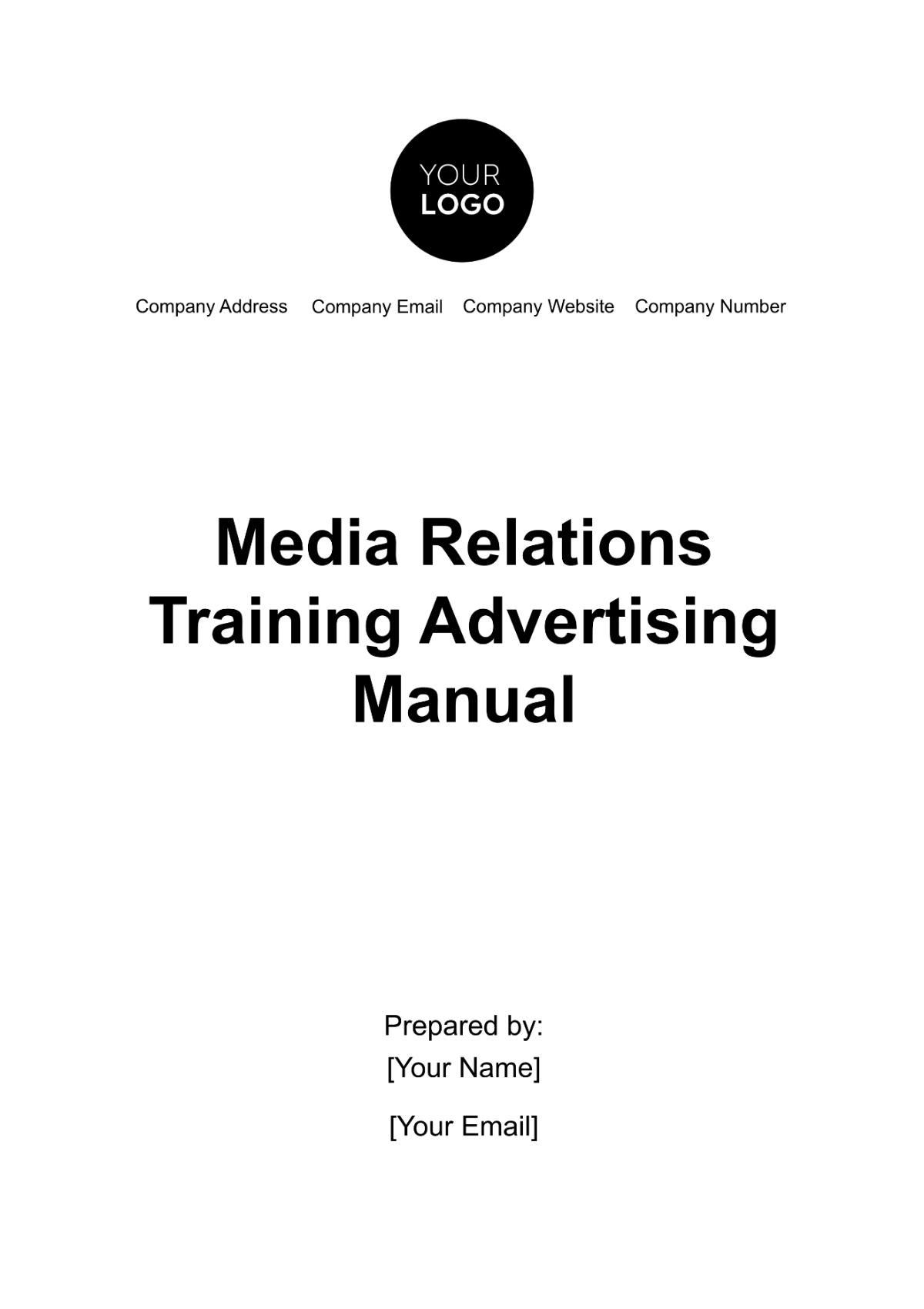 Free Media Relations Training Advertising Manual Template