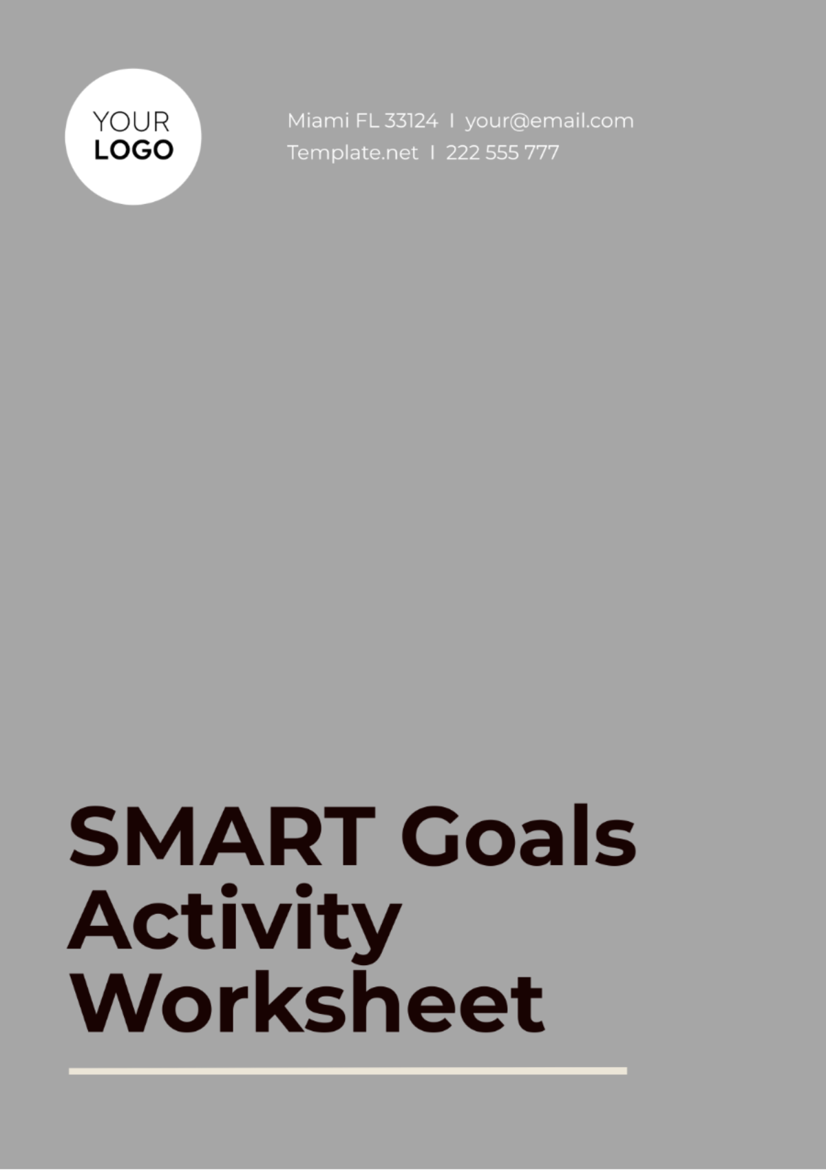SMART Goals Activity Worksheet Template