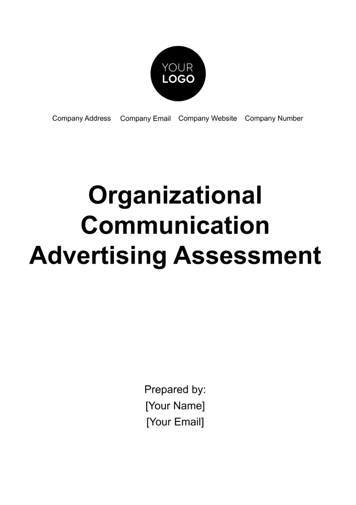 Organizational Communication Advertising Assessment Template - Edit ...