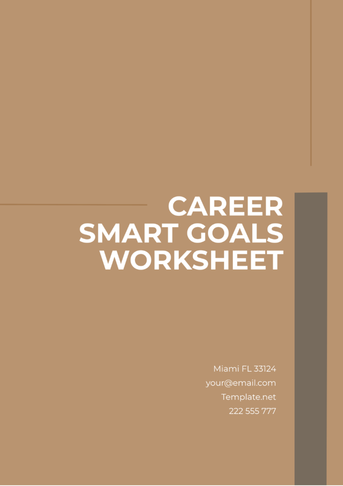 Career SMART Goals Worksheet Template