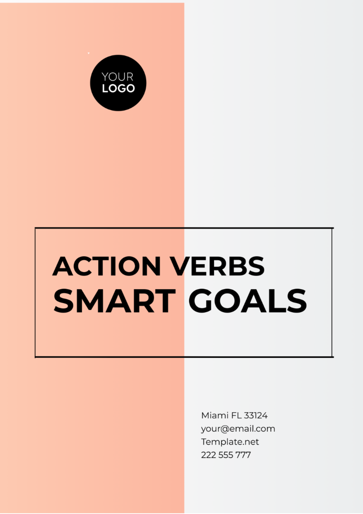 Action Verbs SMART Goals Template