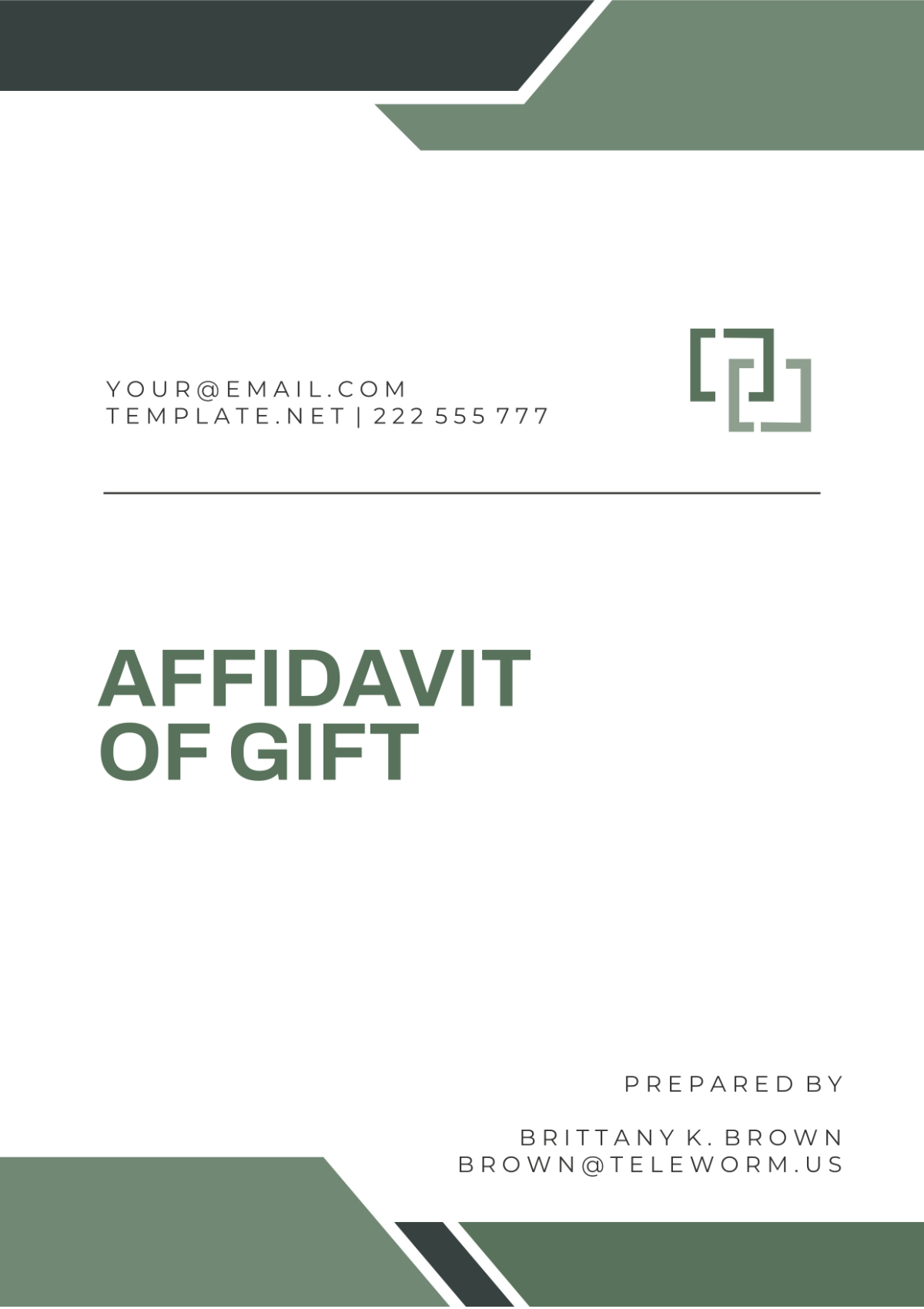 Oklahoma Affidavit of Gift Template