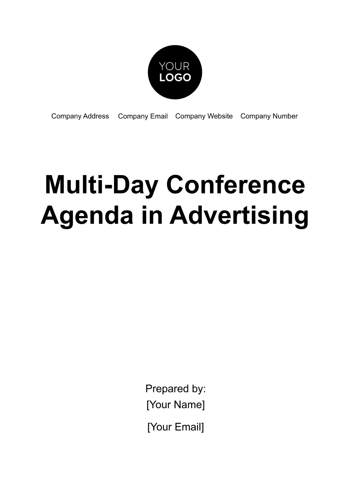 Free Multi-Day Conference Agenda in Advertising Template