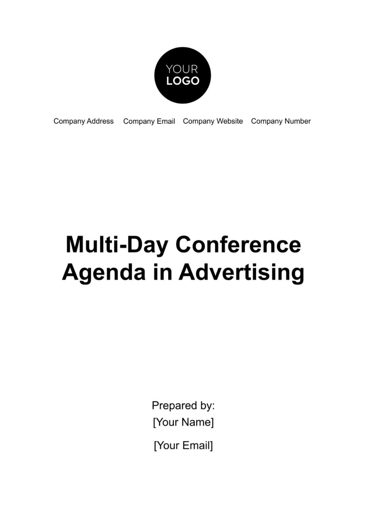 Multi-Day Conference Agenda in Advertising Template - Edit Online & Download