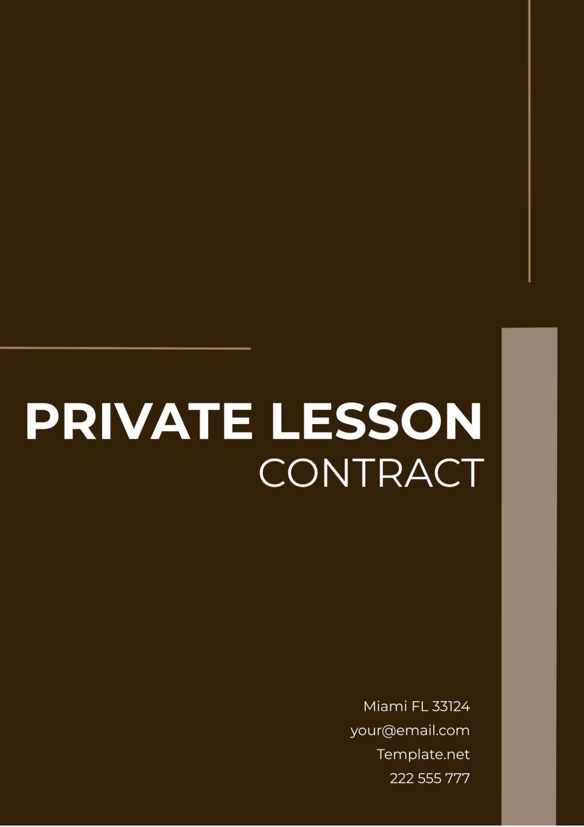 Private Lesson Contract Template