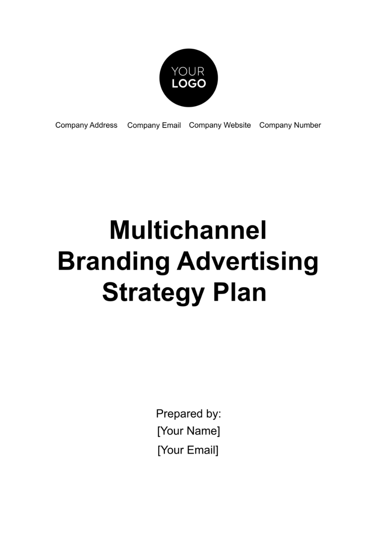 Multichannel Branding Advertising Strategy Plan Template - Edit Online & Download