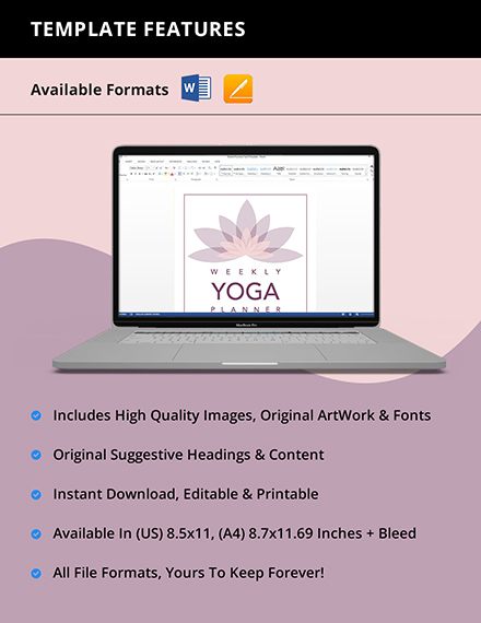 weekly yoga planner template word doc apple mac pages