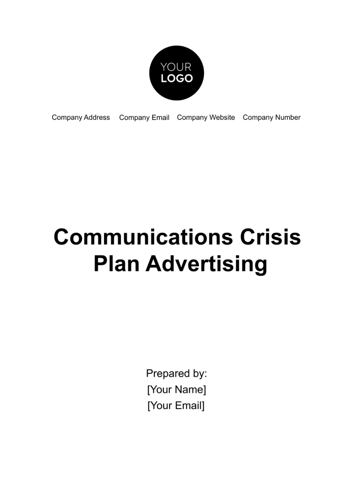 Communications Crisis Plan Advertising Template - Edit Online & Download