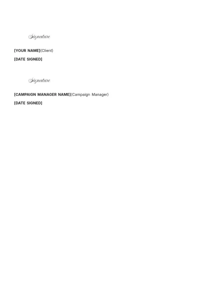 Free Campaign Manager Contract Template to Edit Online