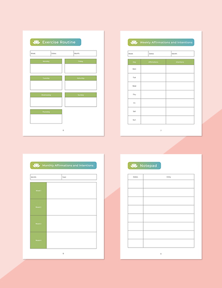 Printable Yoga/Meditation Planner Template - Word, Apple Pages ...