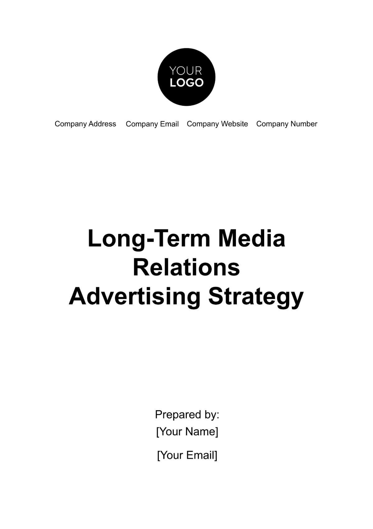 Free Long-Term Media Relations Advertising Strategy Template