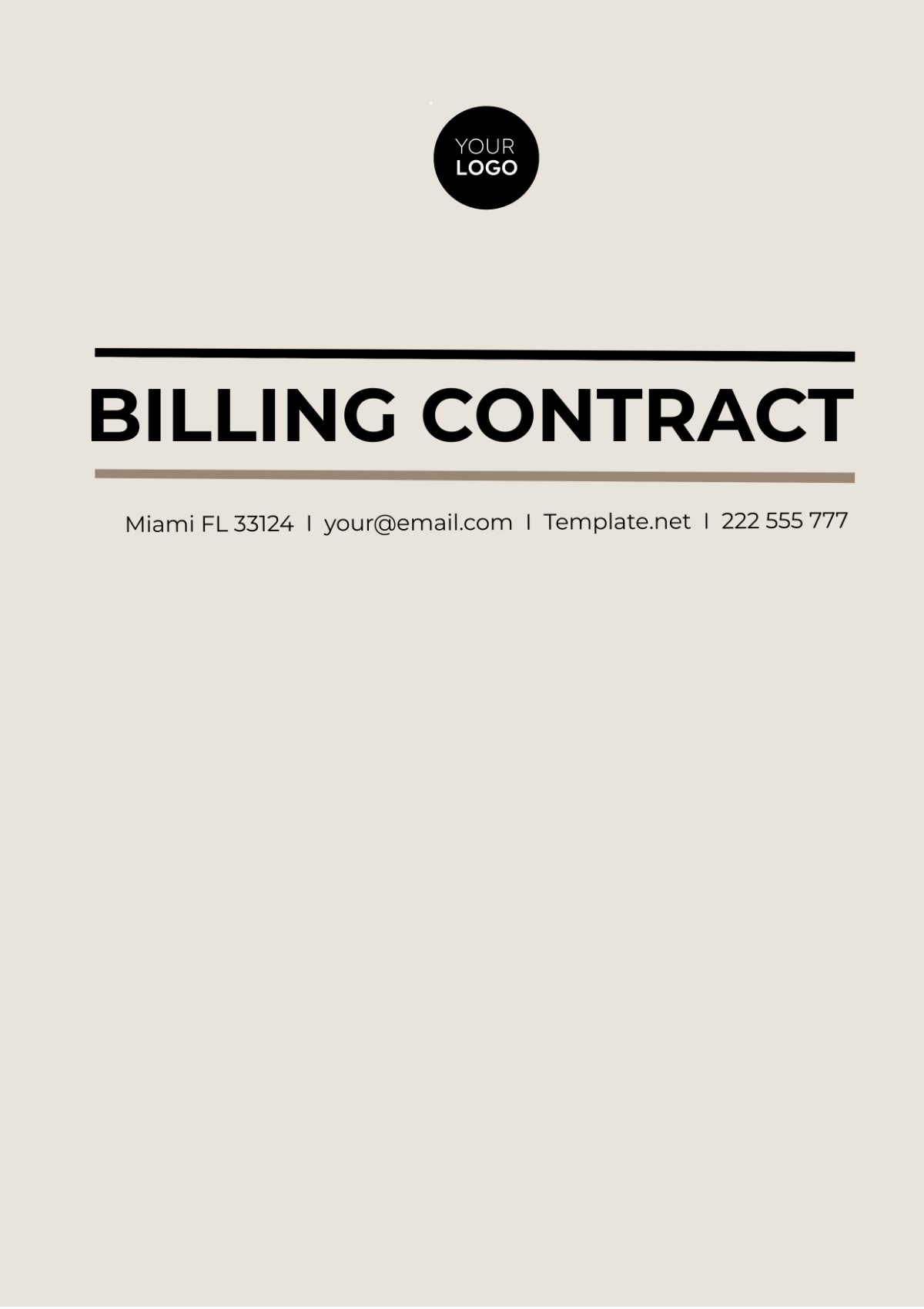Free Billing Contract Template