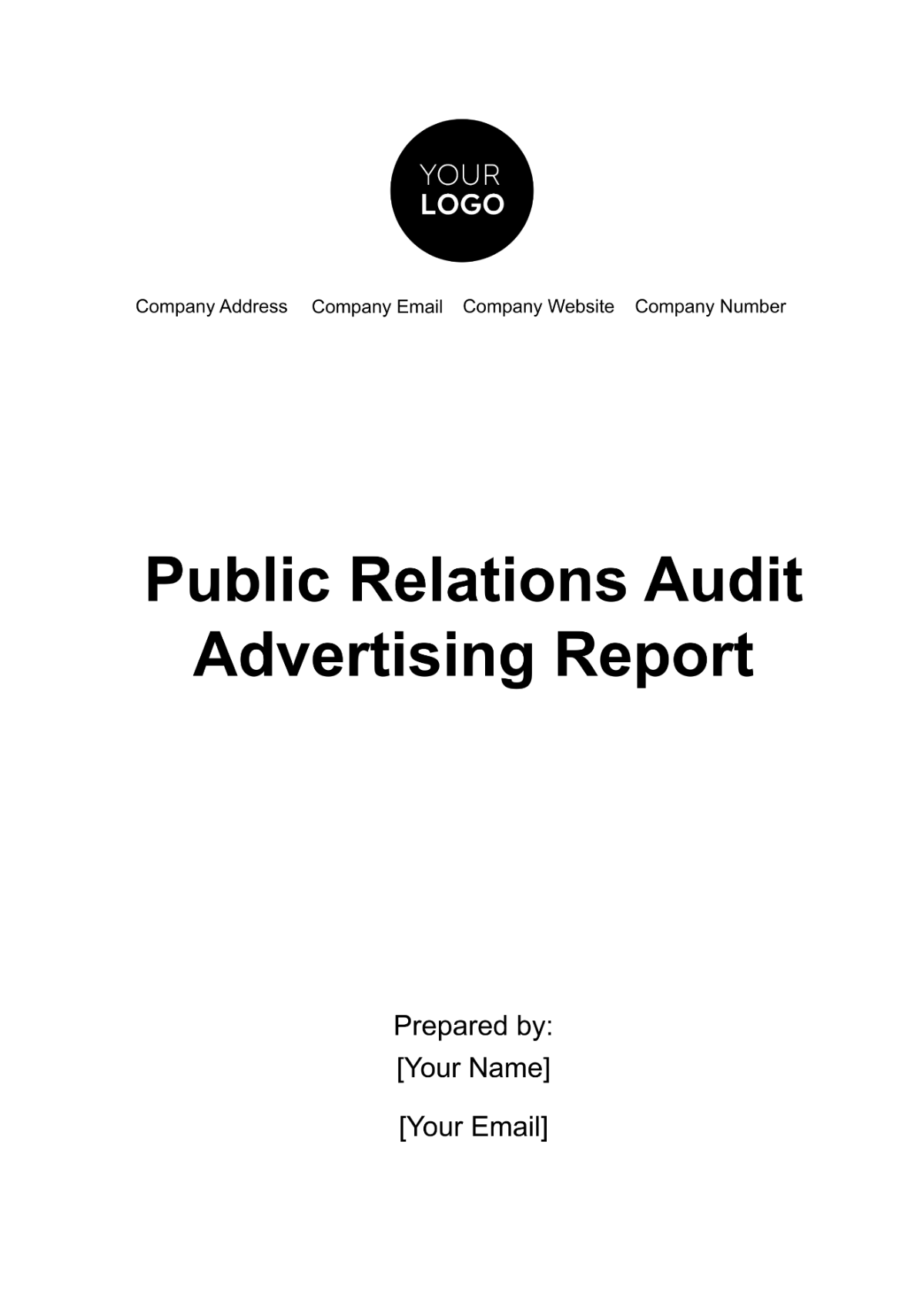 Public Relations Audit Advertising Report Template