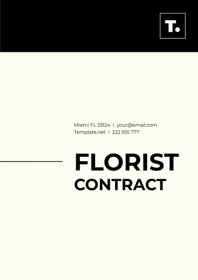 Free Florist Contract Template to Edit Online