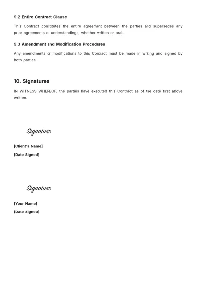 Free Florist Contract Template to Edit Online