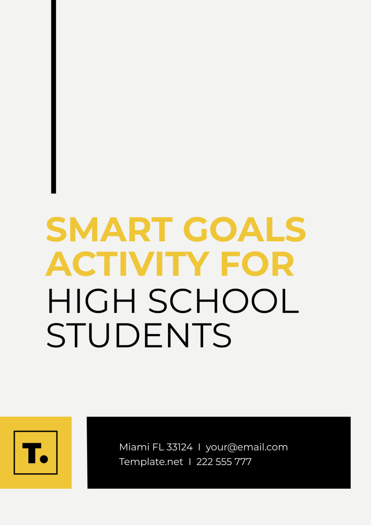 SMART Goals Activity For High School Students Template