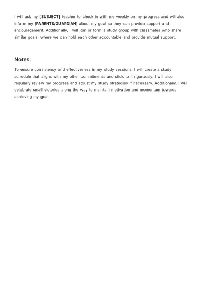 Free SMART Goals Activity For High School Students Template to Edit Online