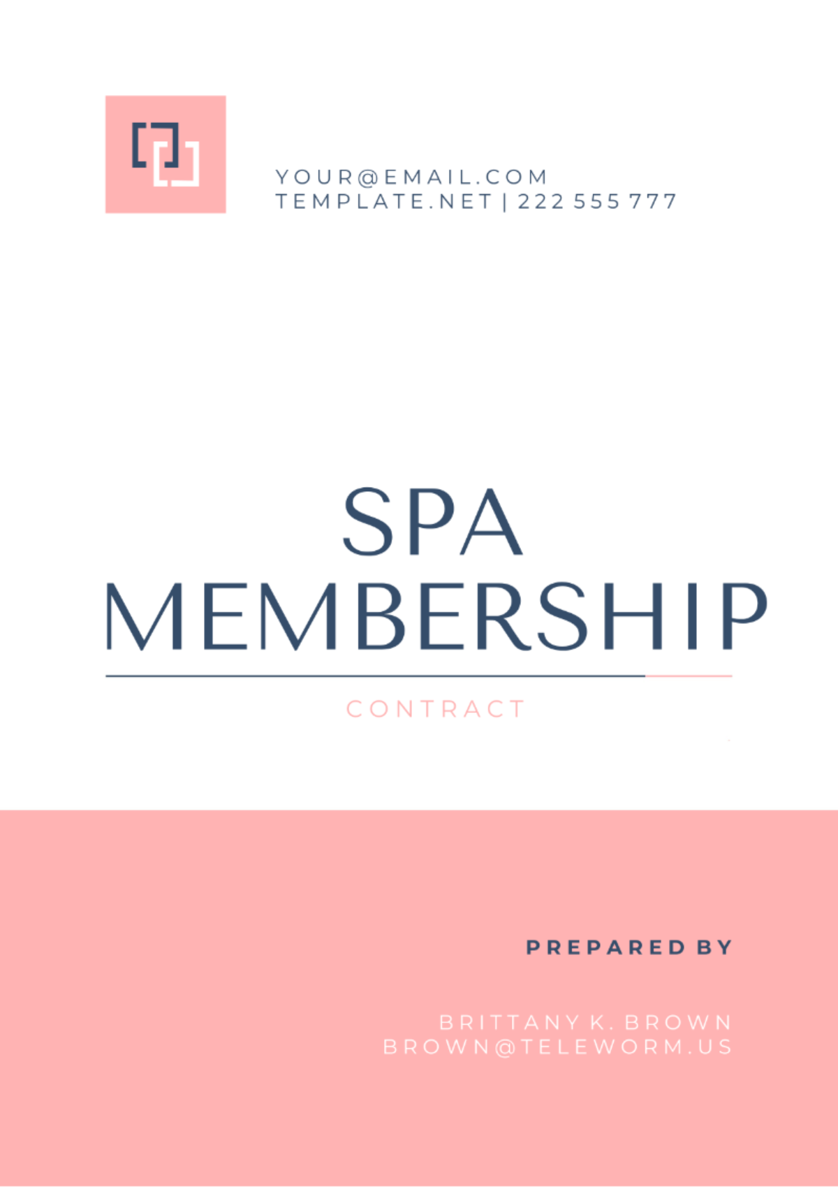 Free Spa Membership Contract Template