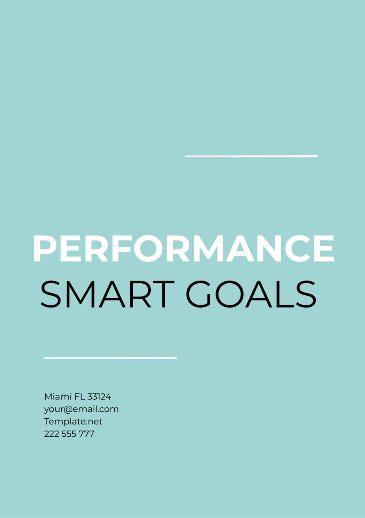 SMART Performance Goals Template