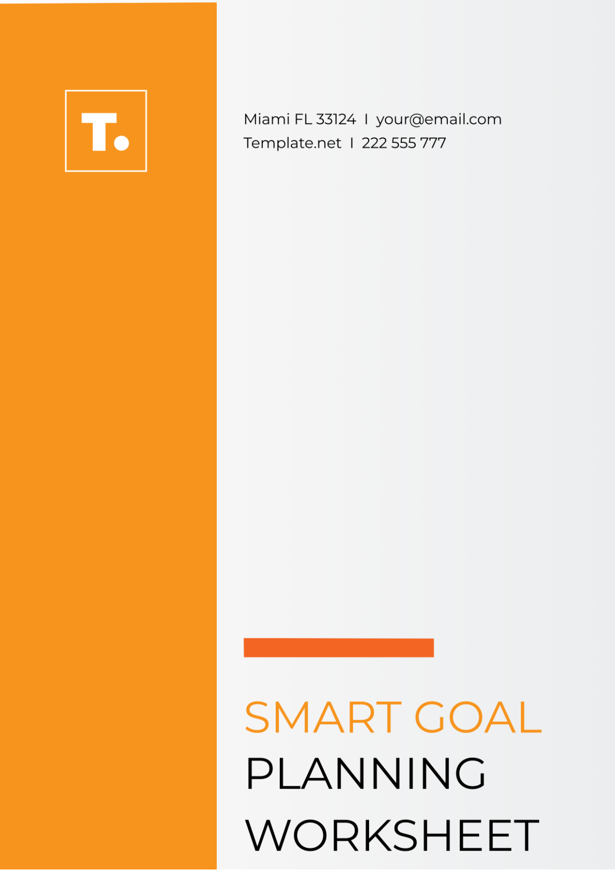 SMART Goal Planning Worksheet Template