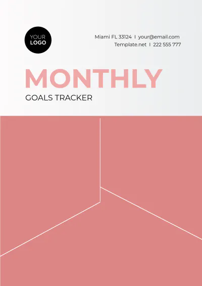Free Monthly Goals Tracker Template to Edit Online