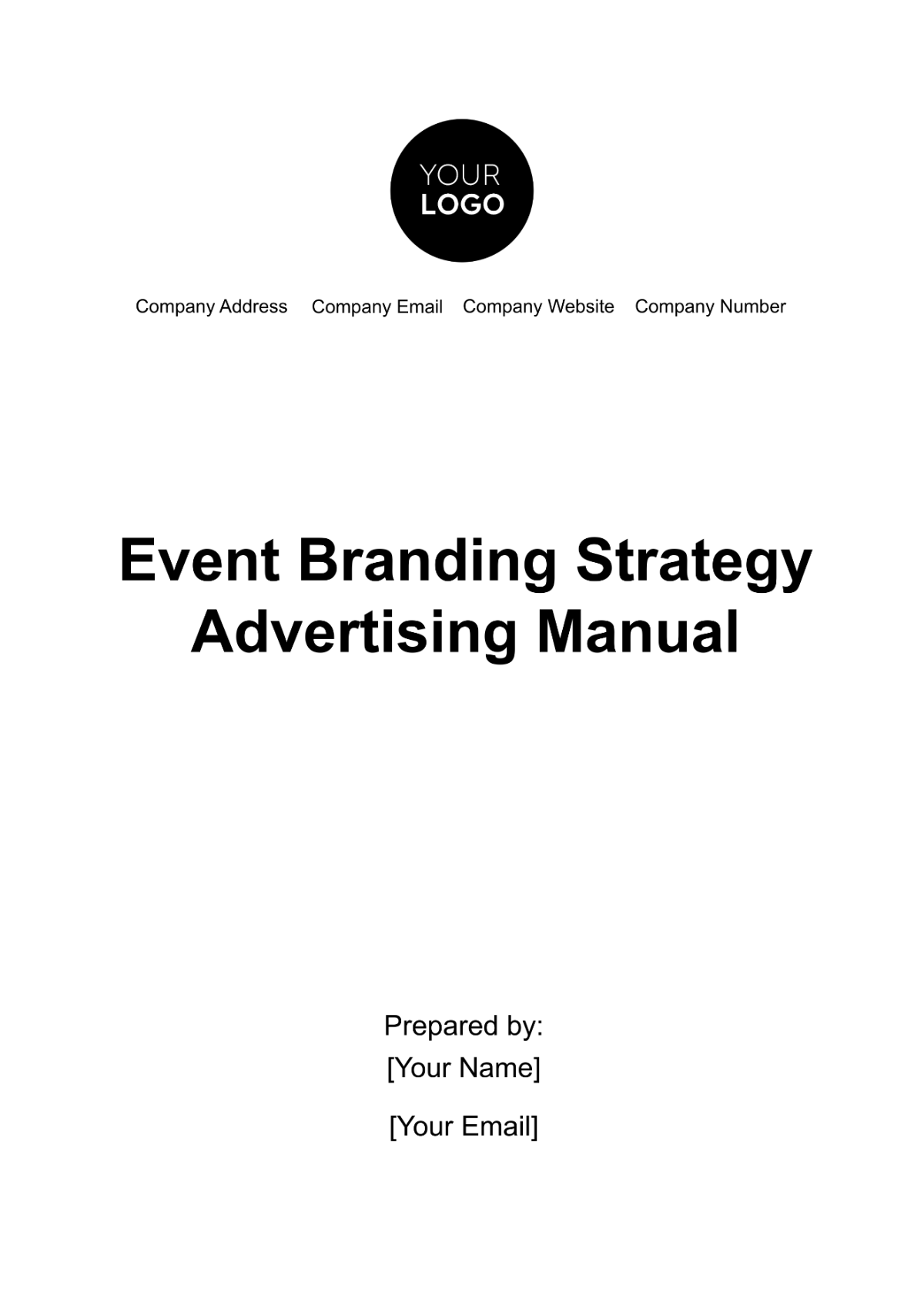Free Event Branding Strategy Advertising Manual Template