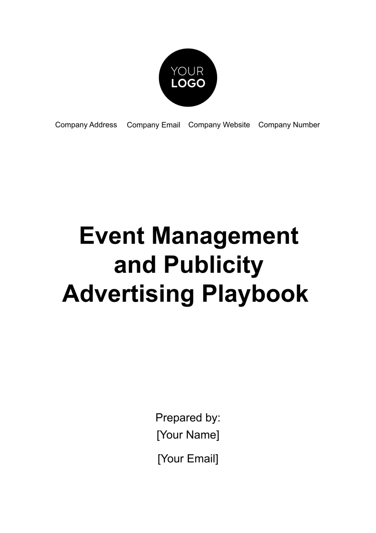 Event Management and Publicity Advertising Playbook Template