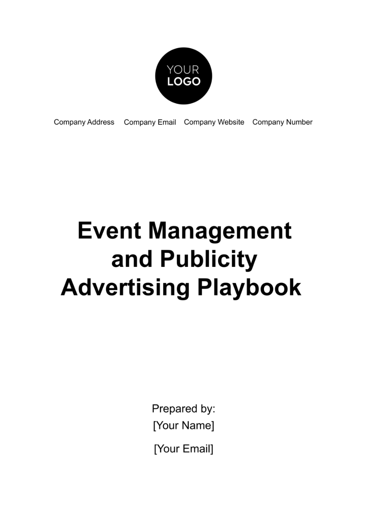 Event Management and Publicity Advertising Playbook Template - Edit Online & Download