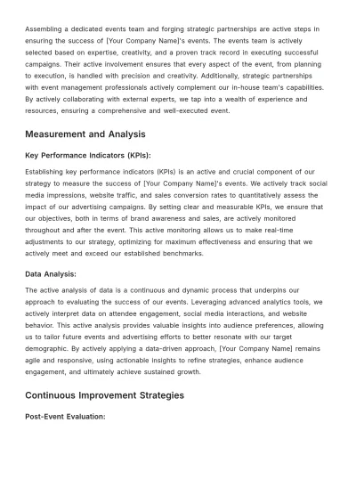 Free Event Management and Publicity Advertising Playbook Template to Edit Online
