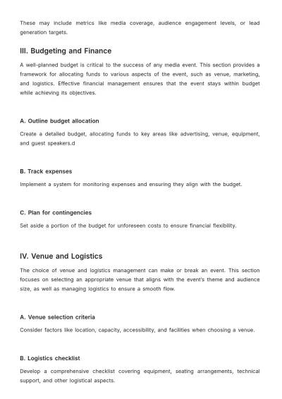 Free Media Event Planning Advertising Guide Template to Edit Online
